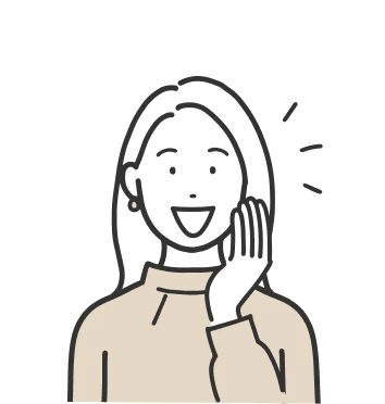 頬に手を当てて満足そうな女性